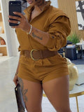 Zip Front Utility Romper