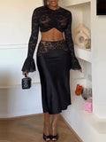 Lace Crop Top & Skirt Set