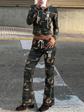 Camo Zip-Front Hoodie & Pants Set