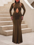 Solid Cutout Mermaid Dress