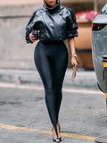 Faux-Leather Moto Jacket