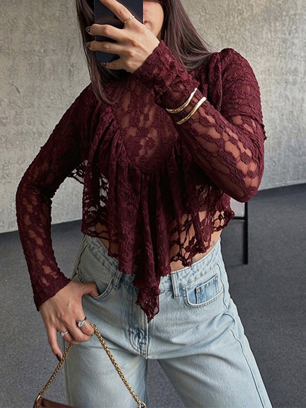 Lace Ruffle Top