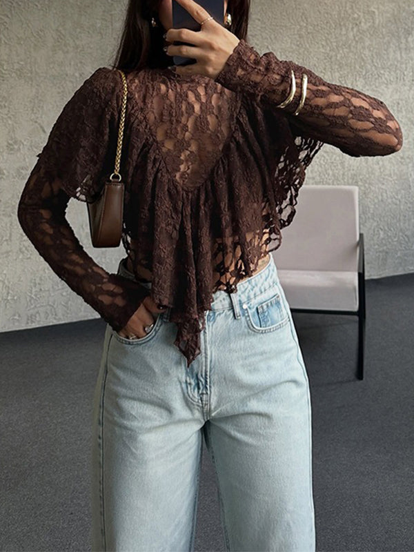 Lace Ruffle Top