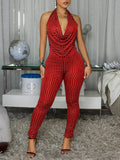 Studded Halter Jumpsuit