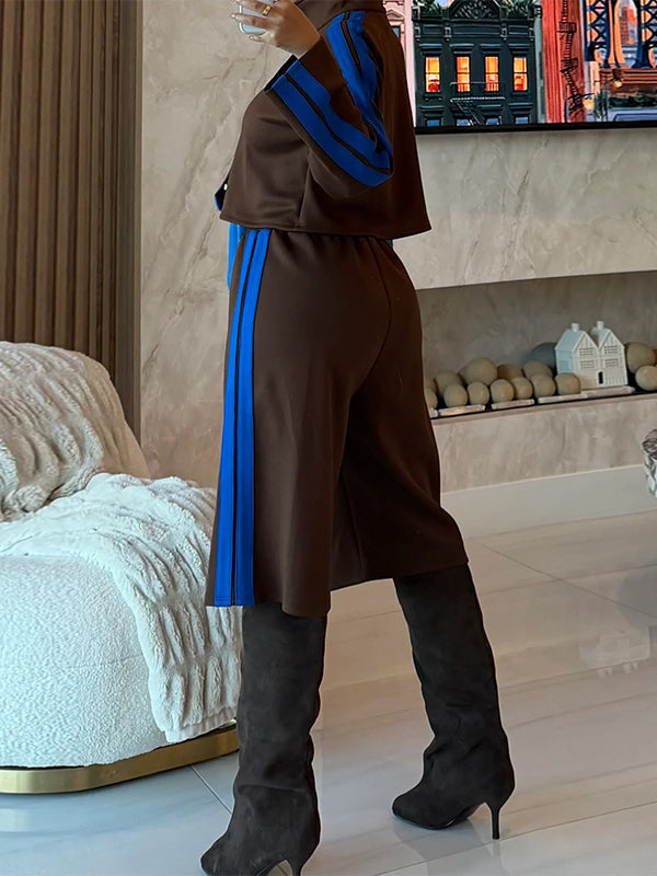 Side-Stripe Jacket & Capri Pants Set
