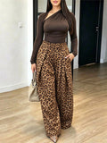 Leopard Wide-Leg Palazzo Pants
