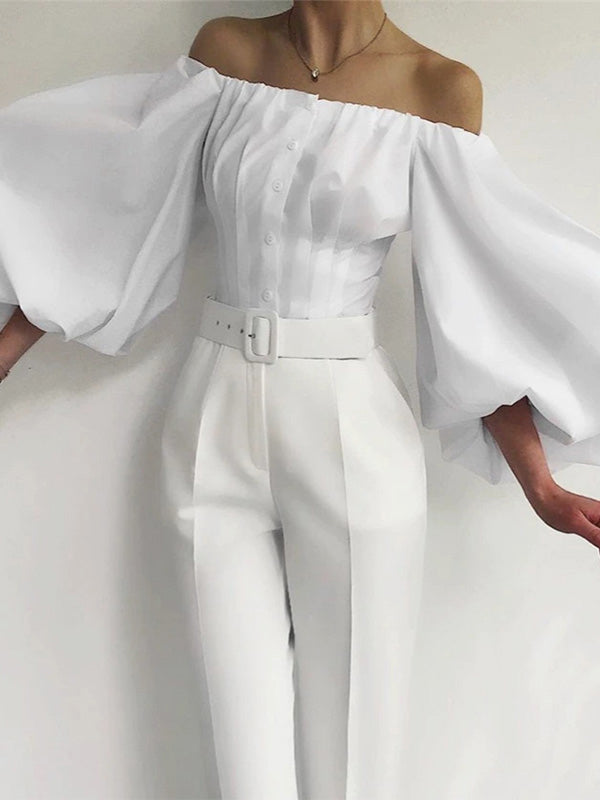 Off-Shoulder Puff-Sleeve Blouse