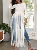 Fringe Combo Top White