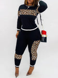 Print Combo Sweatshirt & Jogger Set--Clearance Black S