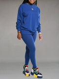 Solid Sweatshirt & Leggings Set--Clearance Blue