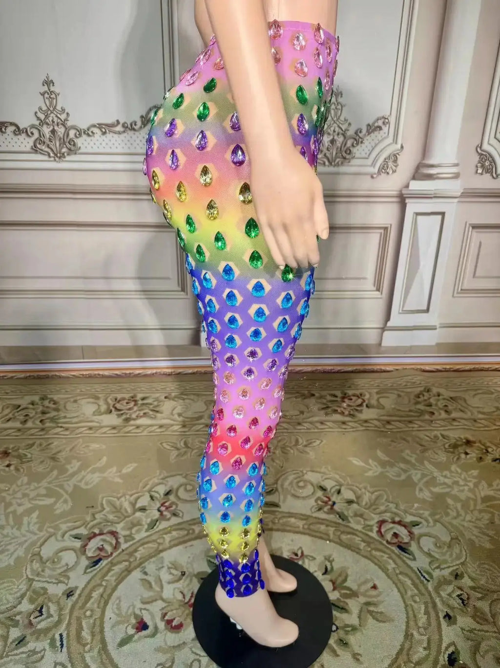 Garci Diamond Mesh Pants Set