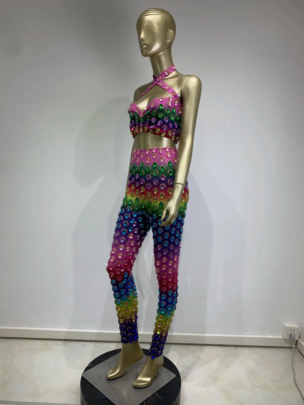 Garci Diamond Mesh Pants Set
