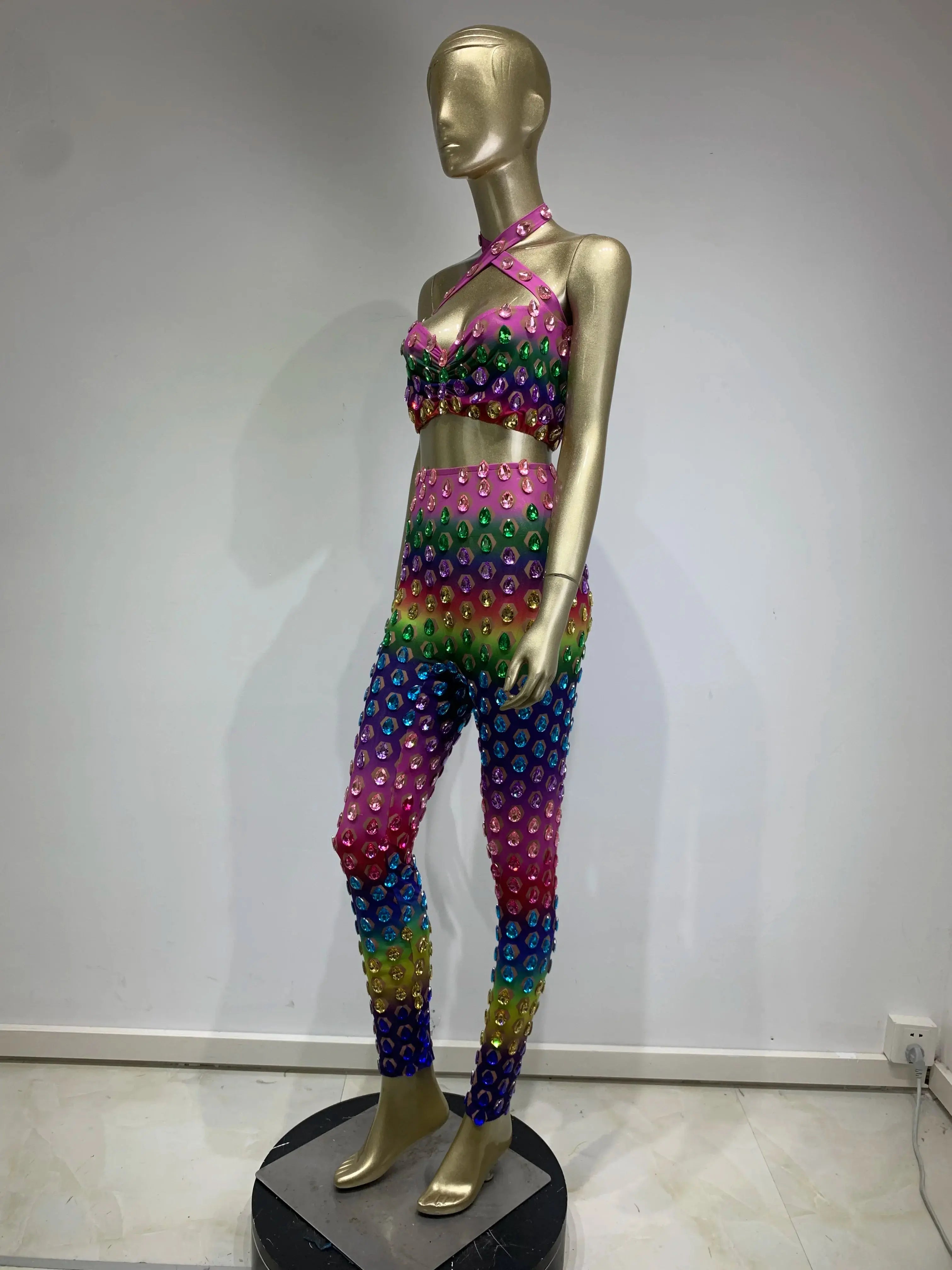 Garci Diamond Mesh Pants Set