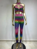 Garci Diamond Mesh Pants Set Mixed Color
