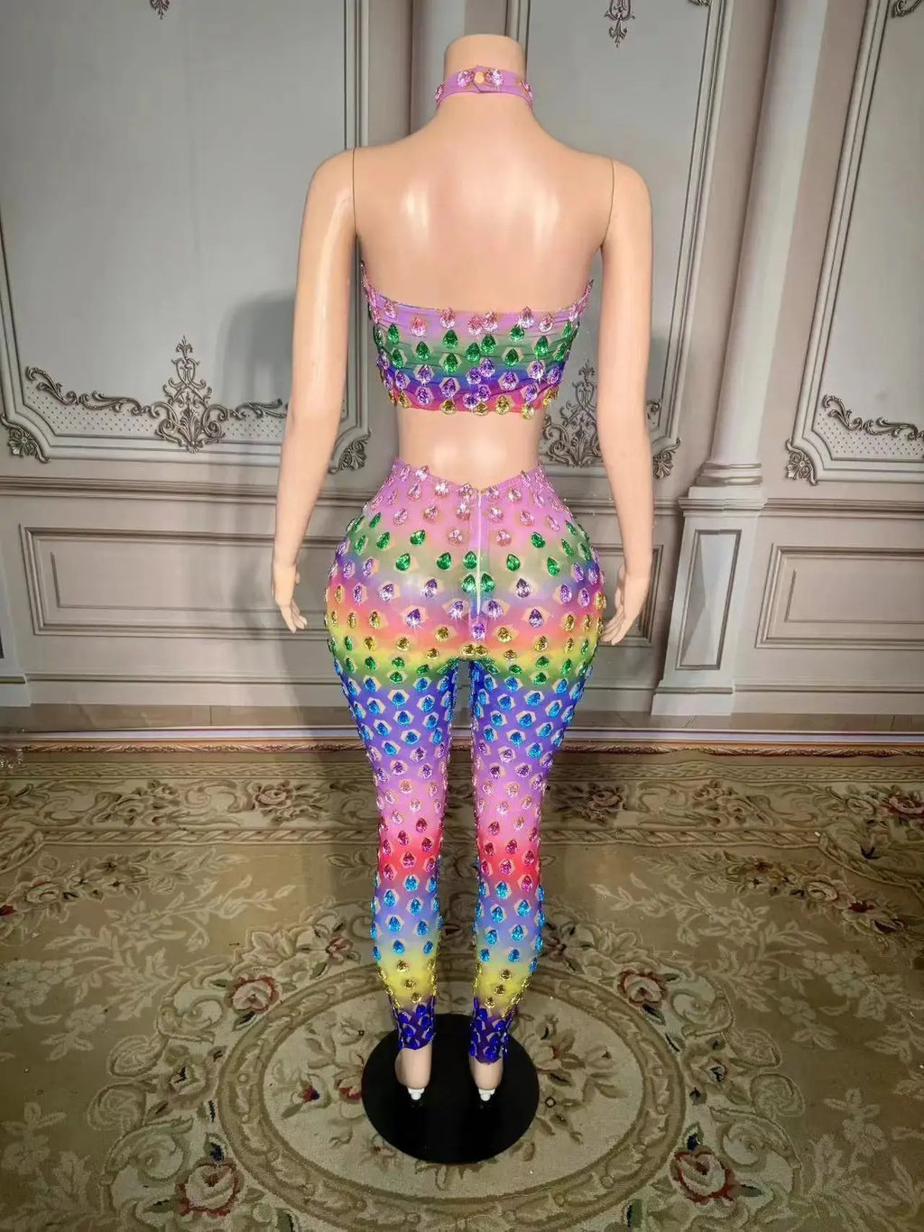 Garci Diamond Mesh Pants Set