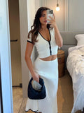 Gigi Knit Skirt Set White