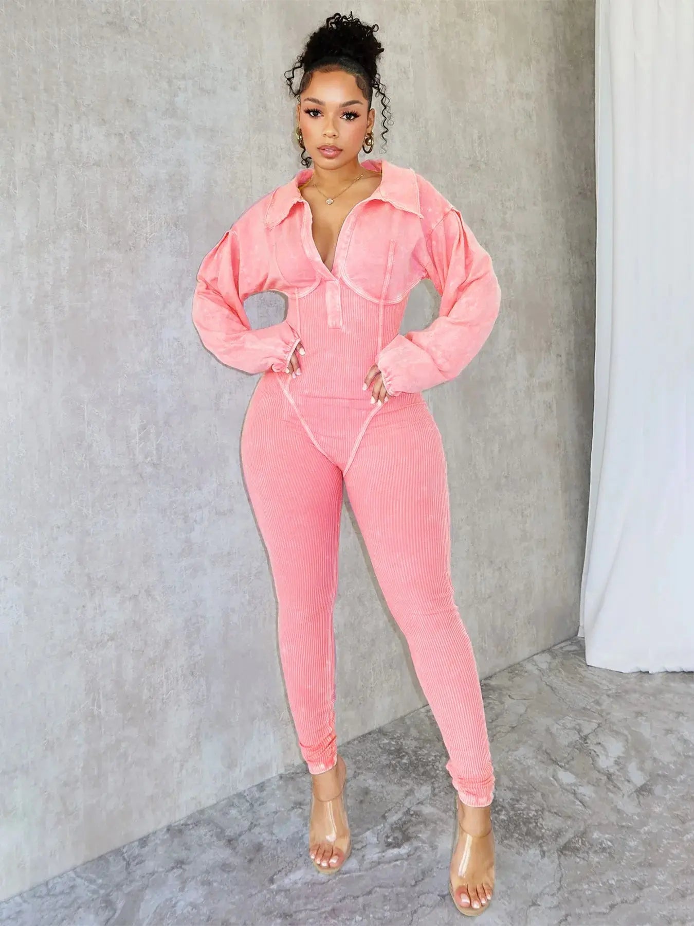 Glanda Knit Jumpsuit Pink