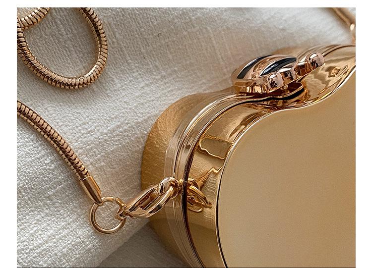 Gold Mini Metal Chain Crossbody Bag