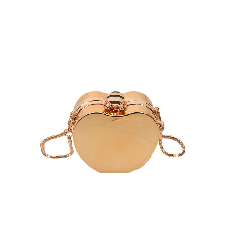 Gold Mini Metal Chain Crossbody Bag shape 3
