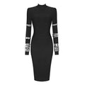 Hailey Bandage Midi Dress Black