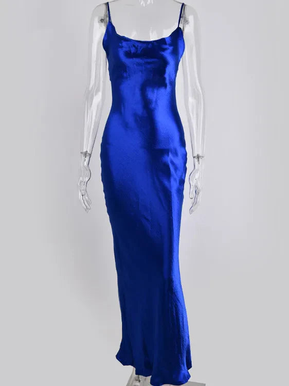 Claudia Silk Bodycon Dress blue