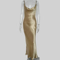 Claudia Silk Bodycon Dress khaki