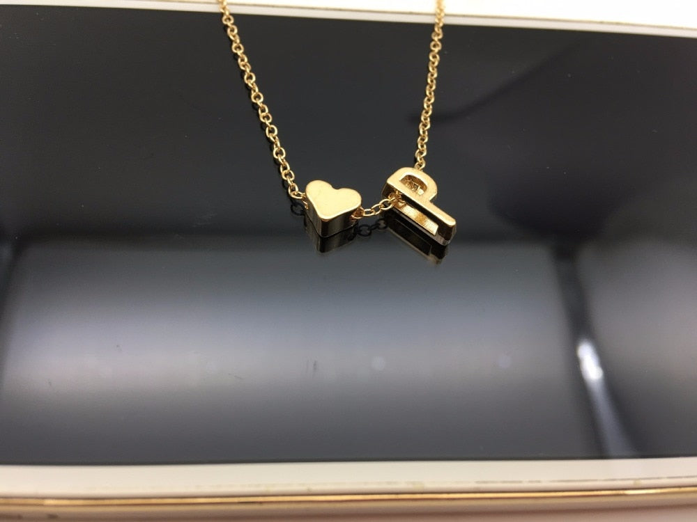 Heart Initial Personalized Letter Necklace