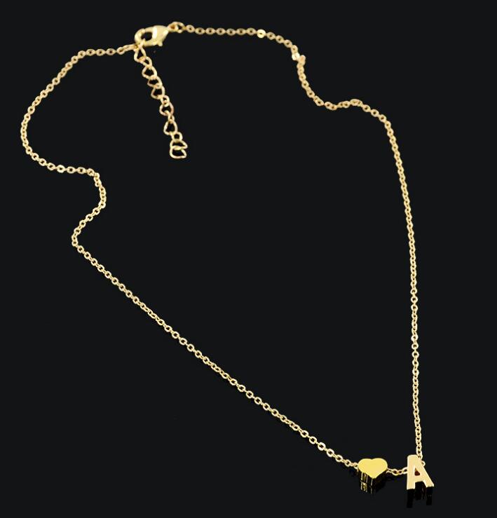 Heart Initial Personalized Letter Necklace