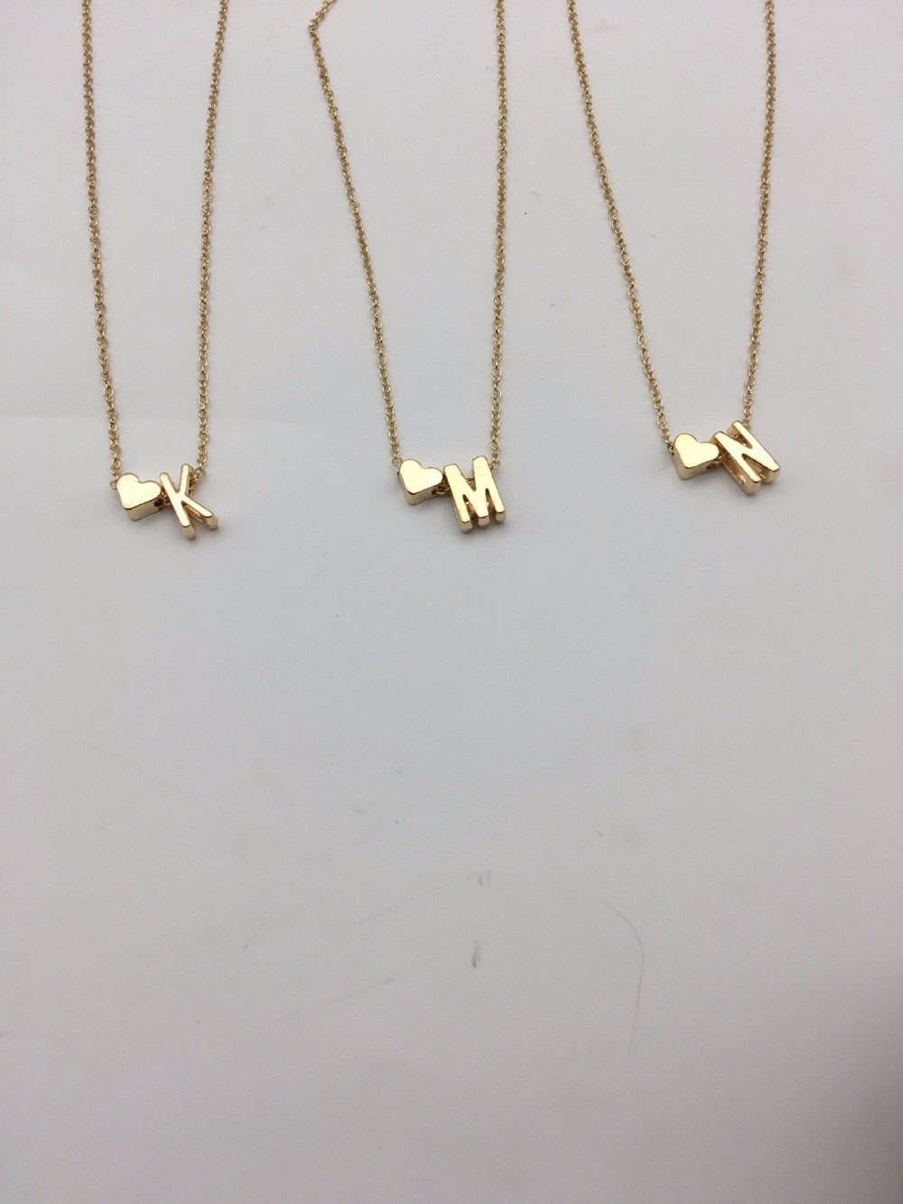 Heart Initial Personalized Letter Necklace