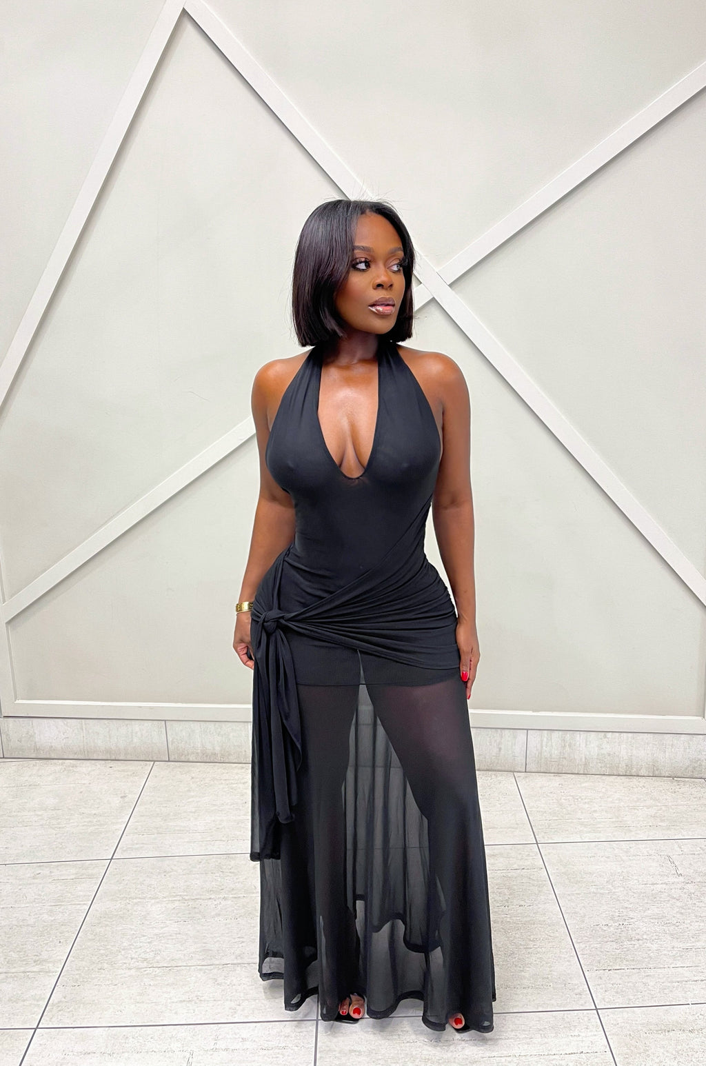 “RAMINA” HALTER DRESS