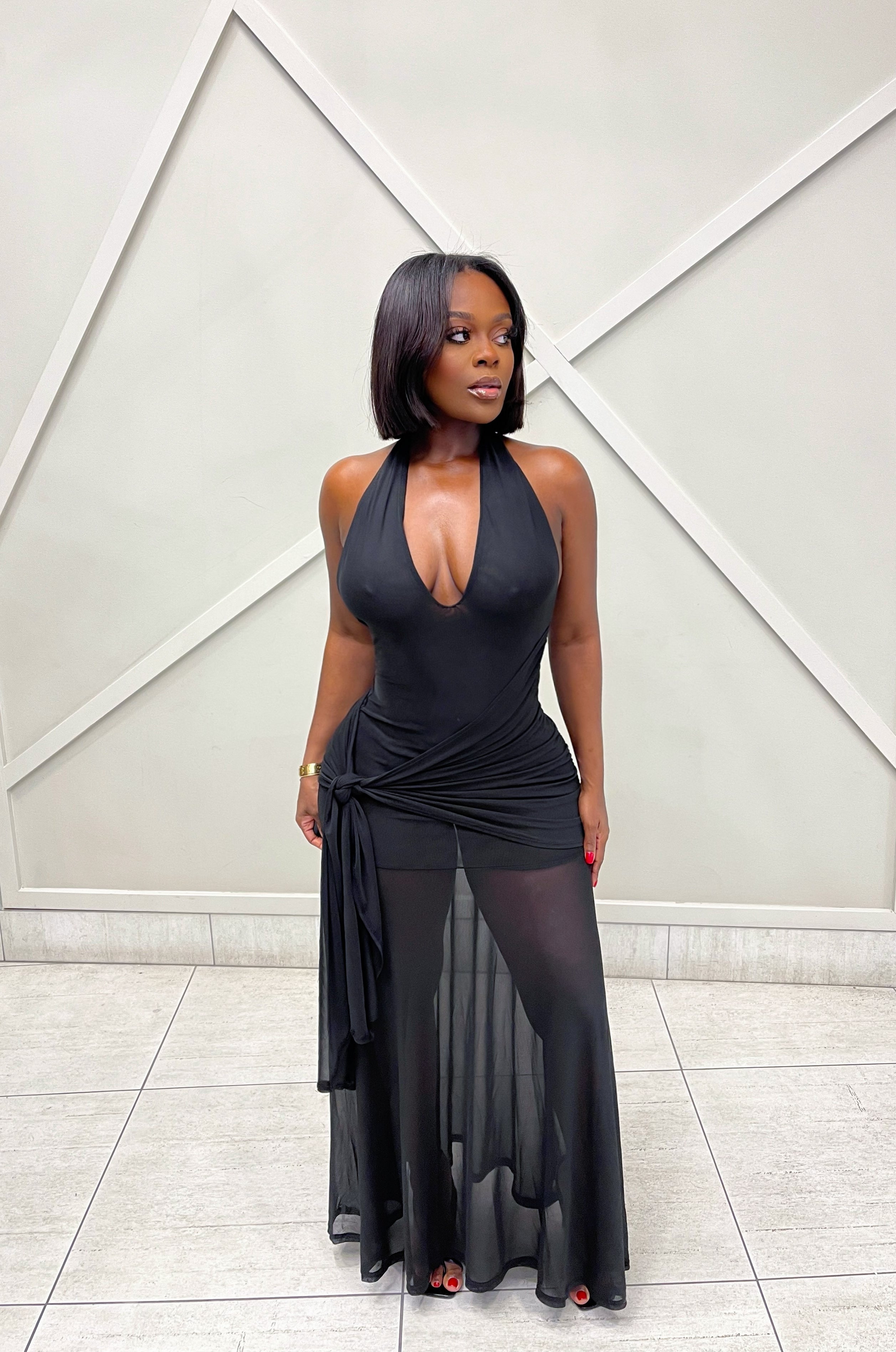 “RAMINA” HALTER DRESS