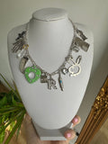 Silver multi charm necklace