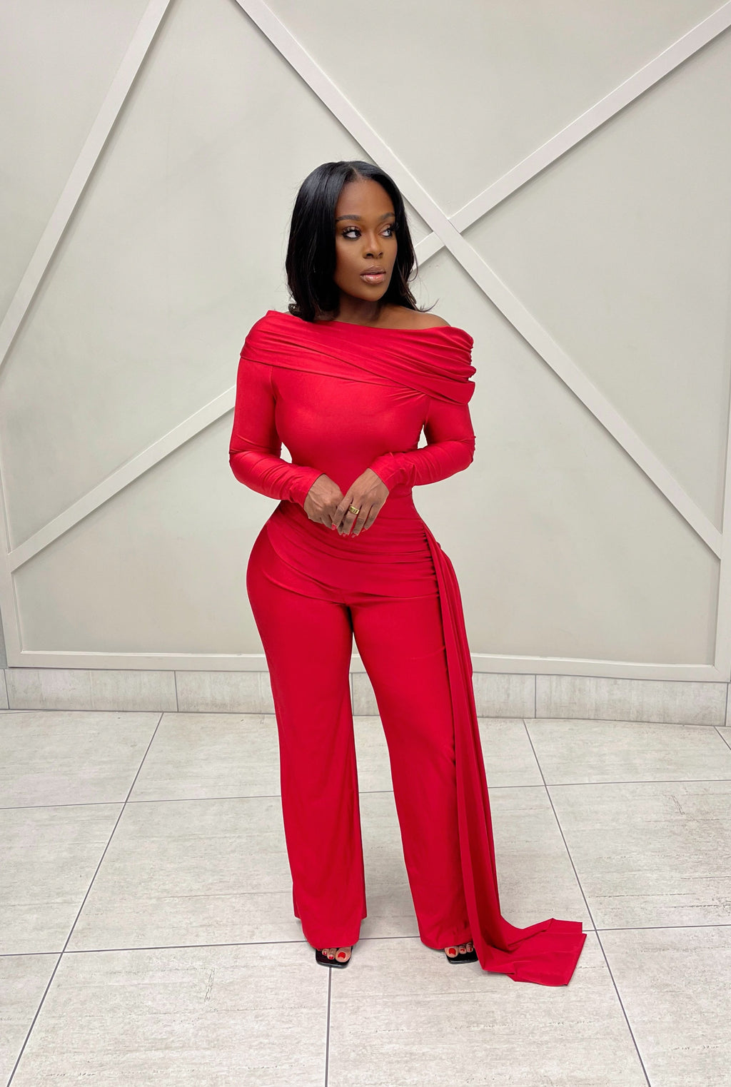 “SCALET” DRAPE JUMPSUIT