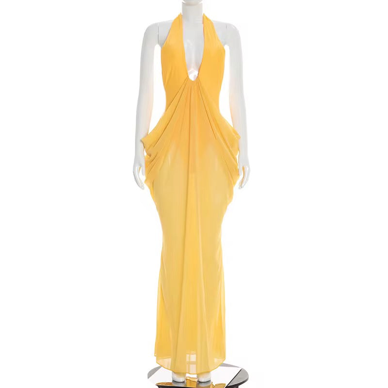 “SOLE” DRAPE  MAXI  DRESS
