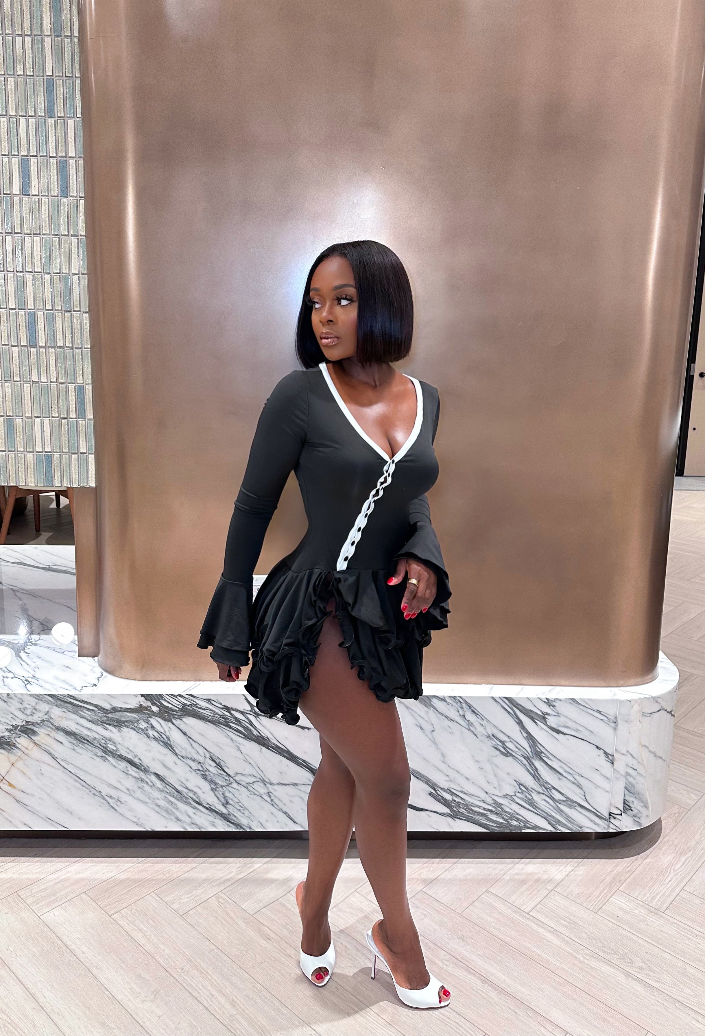 “JANELLE” RUFFLE MINI DRESS (S-XL)