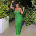 Razor Green Tie Up Backless Sundress