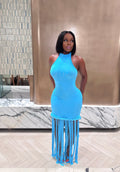 “AZURE” FRINGE MAXI DRESS