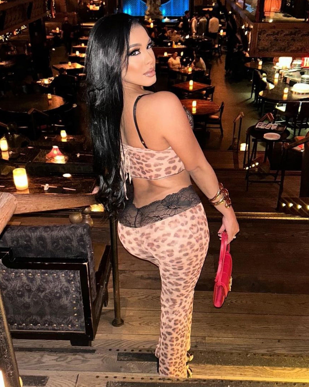 Lace Cheetah Pants Set