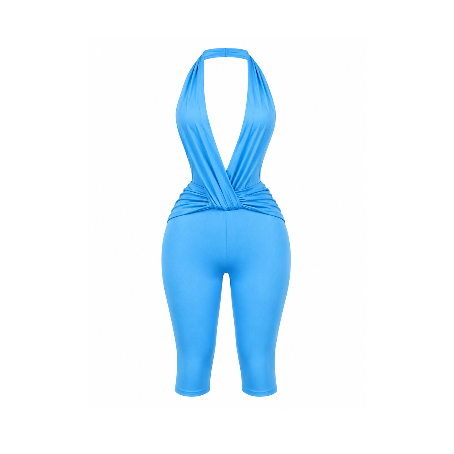 Gianni Blue Backless Romper