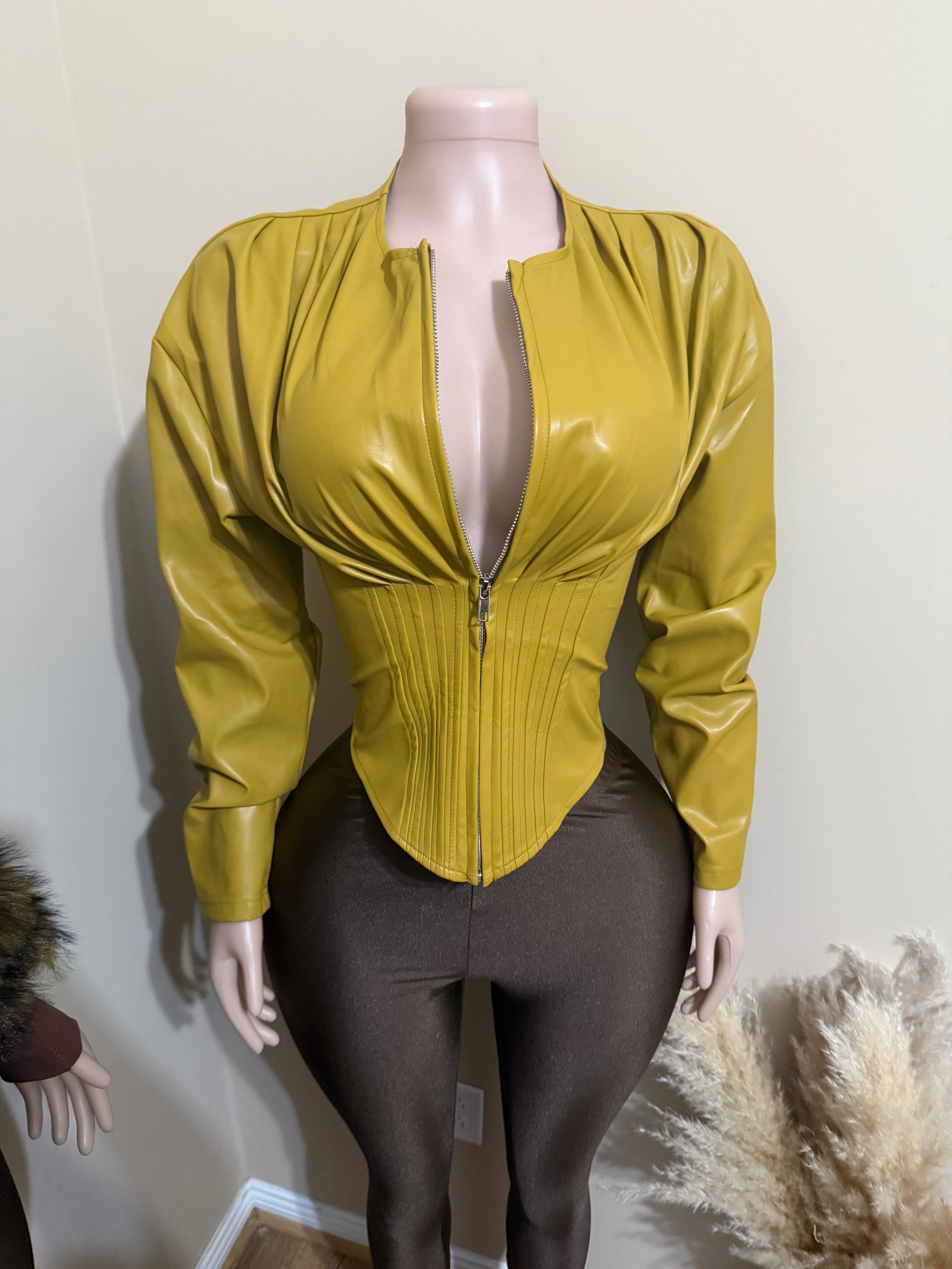 “SONYA” FAUX LEATHER TOP