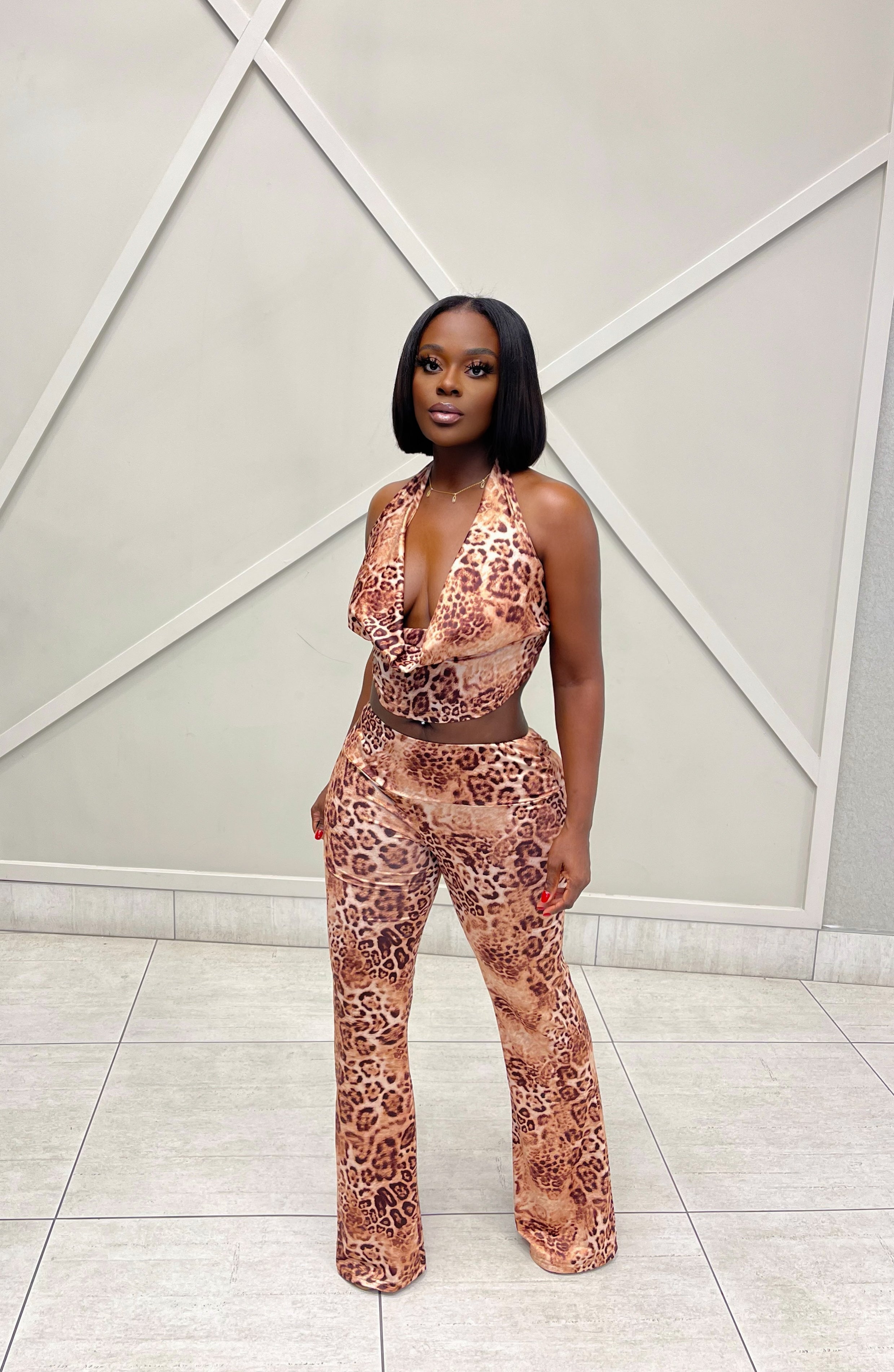 “LEOPARD PRINT” TWO PIECES SET