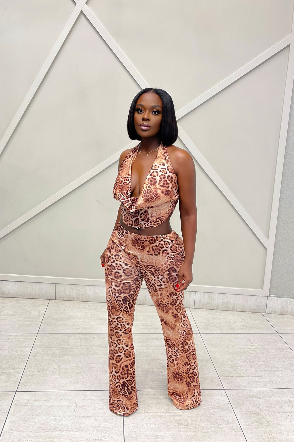 “LEOPARD PRINT” TWO PIECES SET