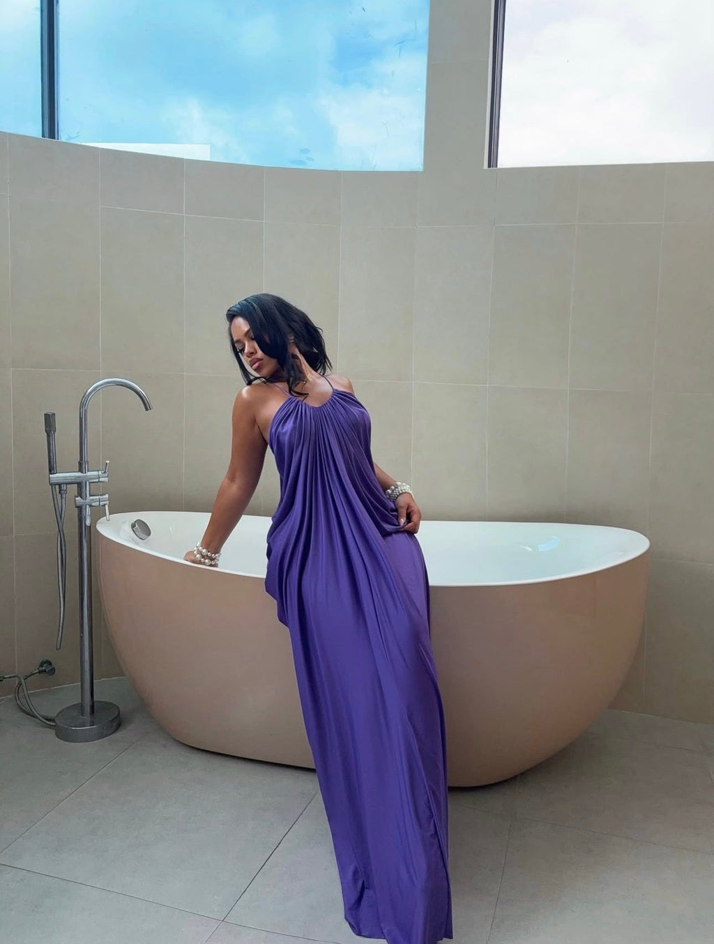 “AMARA” DRAPE MAXI DRESS