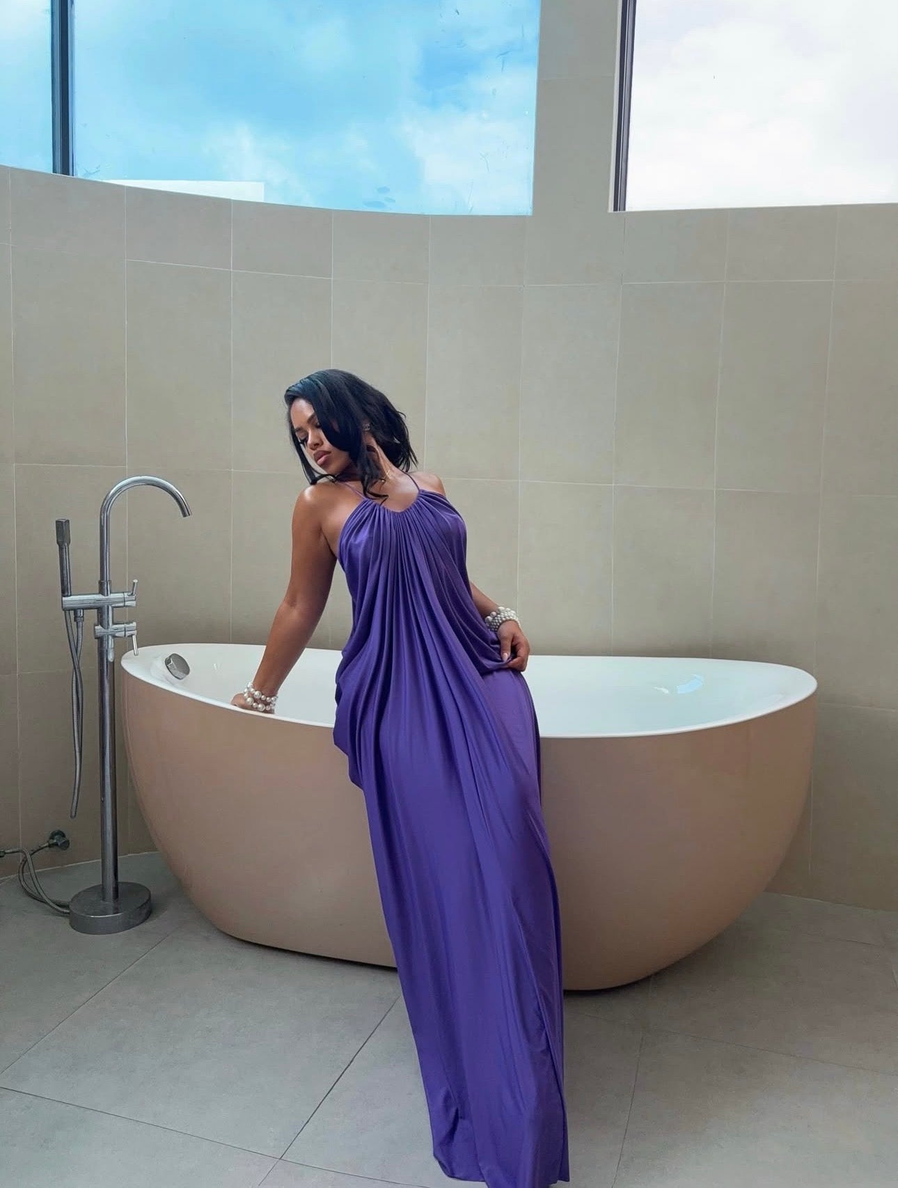 “AMARA” DRAPE MAXI DRESS