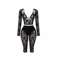 Vivi Black Lace Three Piece Set