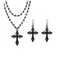 Crossed Necklace + Earring Set