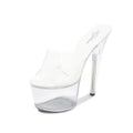 Suki White Clear Platform Stilettos