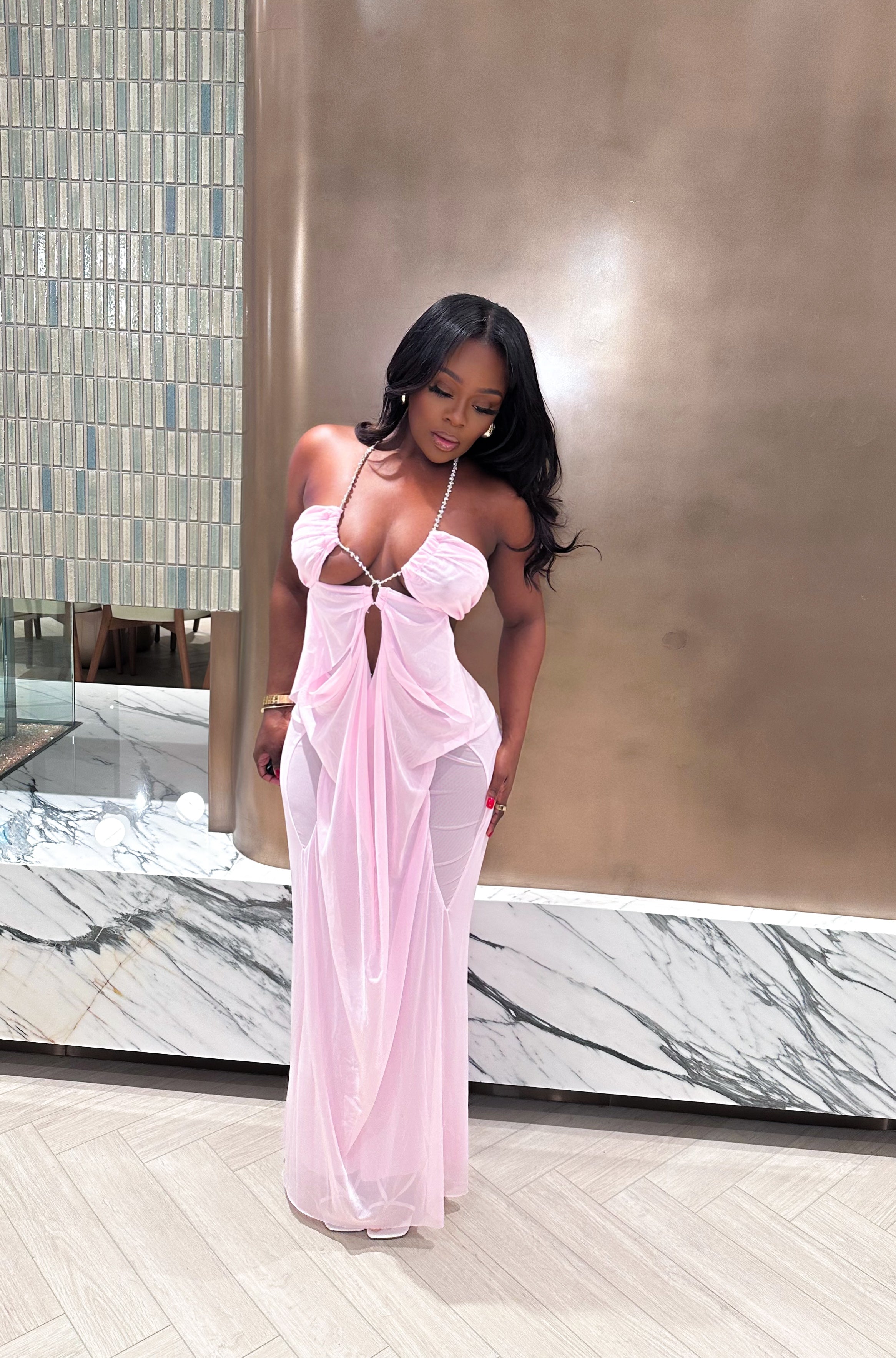 “AURA” MAXI DRESS - PINK