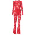 Bea Red Lace Two Piece Set