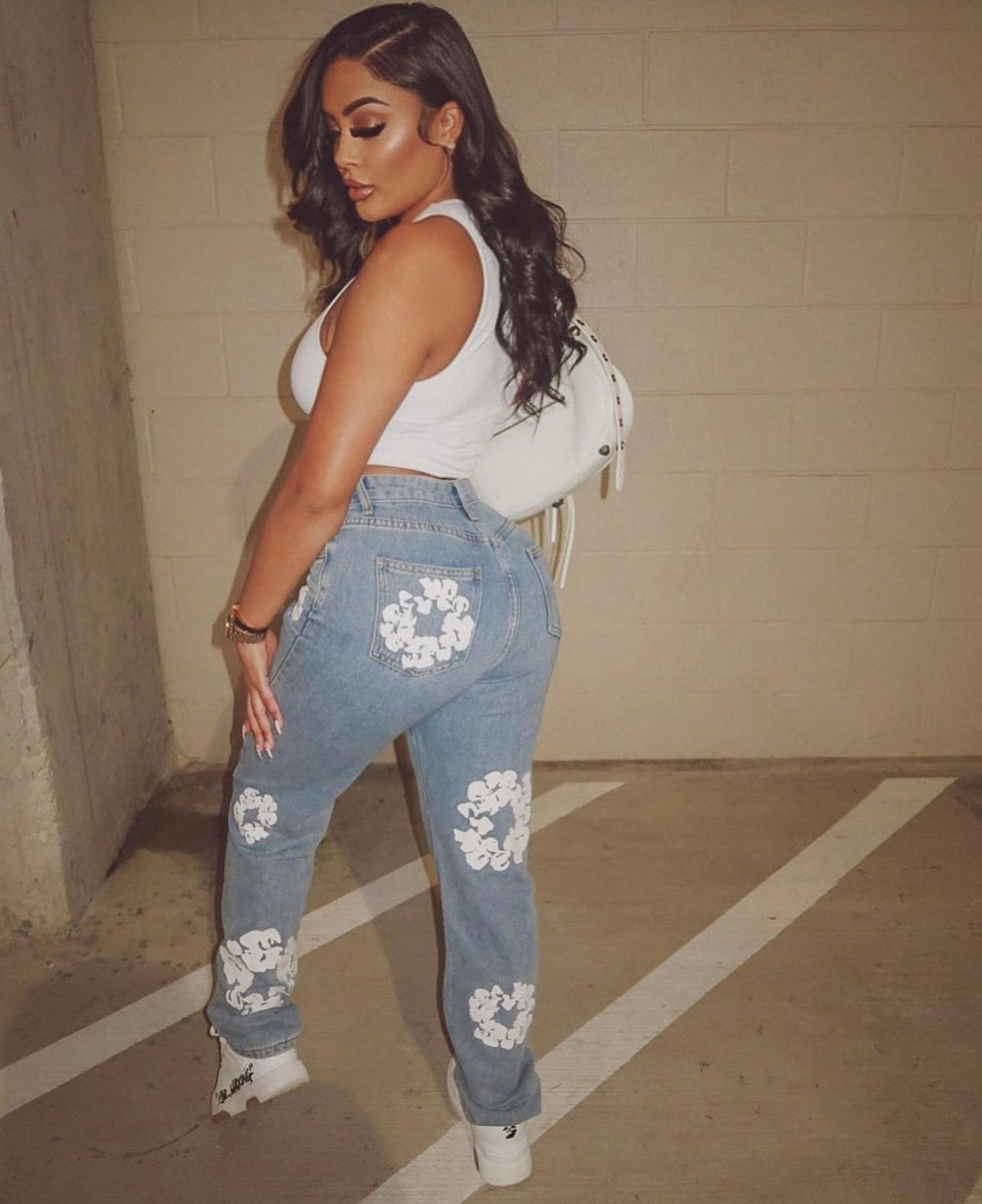 Daisy Print Jeans